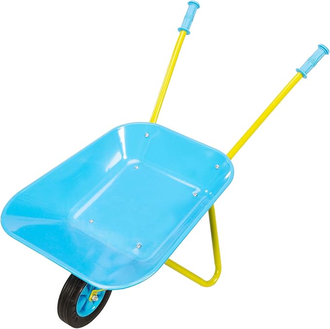 Fat Brain Toys Wheelbarrow Pretend and Play Toy - Kids' Metal Yard Tool, Ages 3+