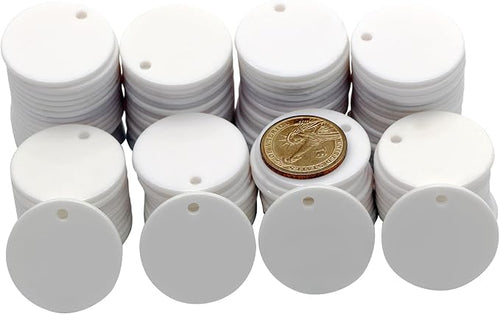 35MM with Holes, 120 Pieces per Box of Plastic Poker Chips - Perfect for Bar Activities, Teaching Games, and Customizable Accessories with Text.