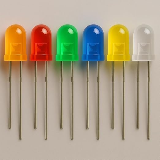 EEEEE 600pcs 6 Colors 5mm LED Diode Assortment LED Light Kit Box Multi Colored mini LEDs White Red Yellow Orange Green Blue Light Emitting lamp Flashing diodes Components Parts ledlights Circuit