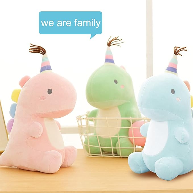 Stuffed Animal Plush Toys, Cute Dinosaur Toy, Soft Dino Plushies for Kids Plush Doll Gifts for Boys Girls (Pink, 9 Inch)