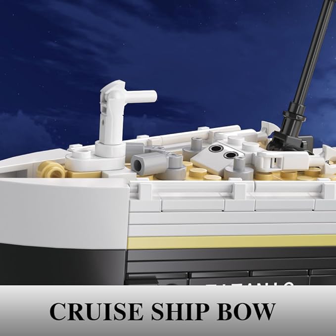 Titanic Boat Model Building Block Set, 1465 Pieces Cruise Ship Model，DIY Educational Titanic Toys for 8+
