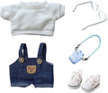 17cm Doll Clothes Set, 5 Pieces Dress Overalls Outfit Set for 6.7inch Doll Suit, Cute Fashion Hat & Clothes Accessories for 1st/2nd/3rd Gen Dolls Play & Display