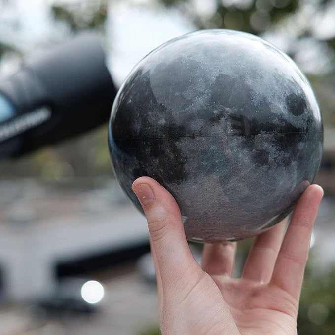 MOVA Moon Globe 6” | Rotating Lunar Globe Powered by Light | No Batteries Needed | Unique Desk Decor or Gift