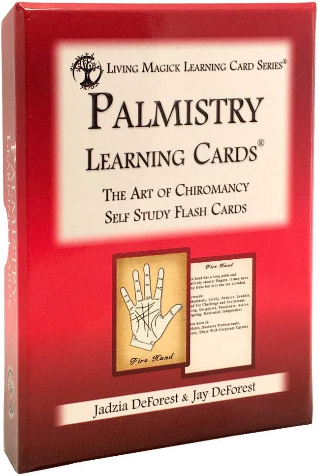 Palmistry Learning Cards - Living Magick Learning Card Series - Self Study Flash Cards