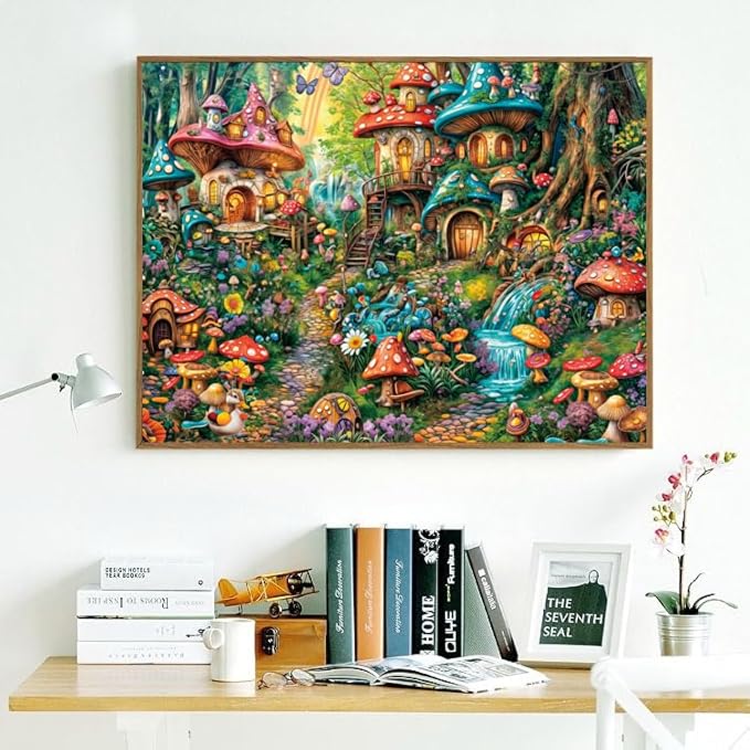 500 Piece Puzzles for Adults Mushroom Village 20.5 x 15 Inch 500 Piece Jigsaw Puzzles for Kids Adults Puzzles 500 Pieces for Adults Holiday Educational Challenge Toy