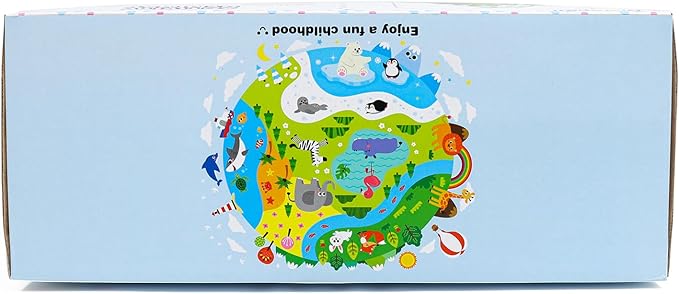 Dr.Rapeti Baby Play Gym Mat Animal Planet with Ball Pit Activity Gym Center Tummy Time Mat Thickened Mat Sensory Exploration Motor Skill Development for Newborn Infant Baby Toddler for 0+