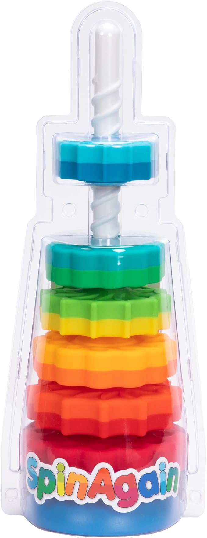 Fat Brain Toys SpinAgain, Baby Stacking & Spinning Toys for Toddlers Ages 1+
