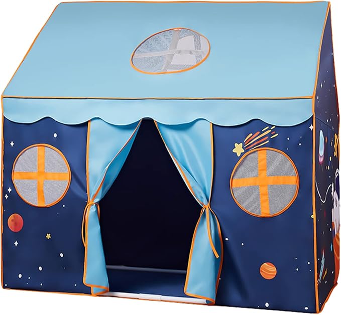 TTLOJ Gift for Christmas Outer Space Style Play Tents for Boys Girls, Large Playhouse Castle Toy for Toddler Play House, Teepee Tent Indoor Outdoor (Ball Lights NOT Included
