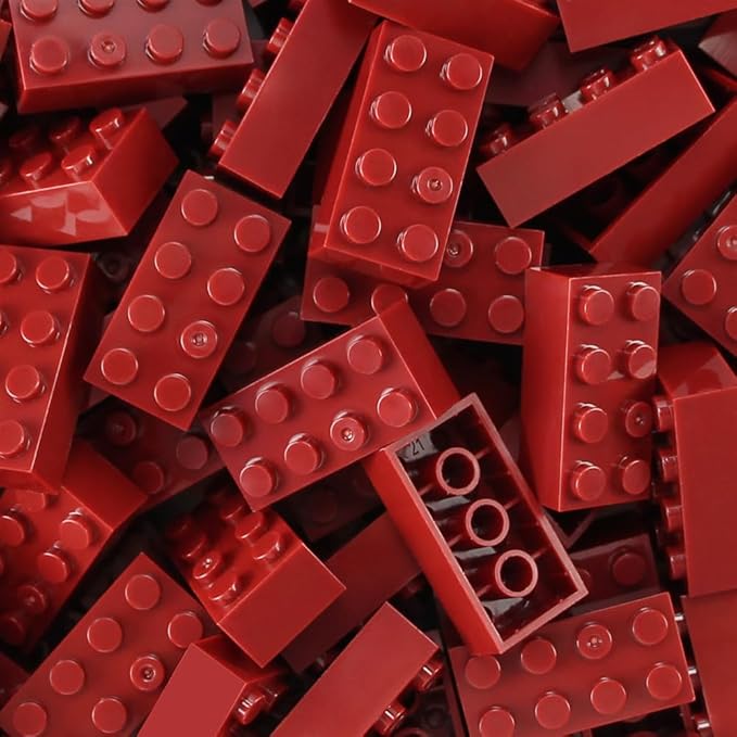 Feleph 2x4 Bricks Dark Red 320 Pieces Parts Classic Building kit Creative Play Set Basic Blocks Toy Accessories Compatible with 3001 Major Brands