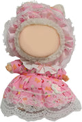 Doll Outfit Clothes Set for 17cm Dolls, Premium Fashion Princess Dress Jumpsuit for Dolls Accessories (NO Doll) (Pink Head Flower and Dress)
