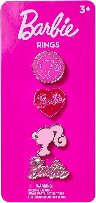 LUV HER Kids Jewelry: 4-Piece Adjustable Rings for Girls, Ring Sets with metal charm Fashion Girls Jewelry Ages 4+
