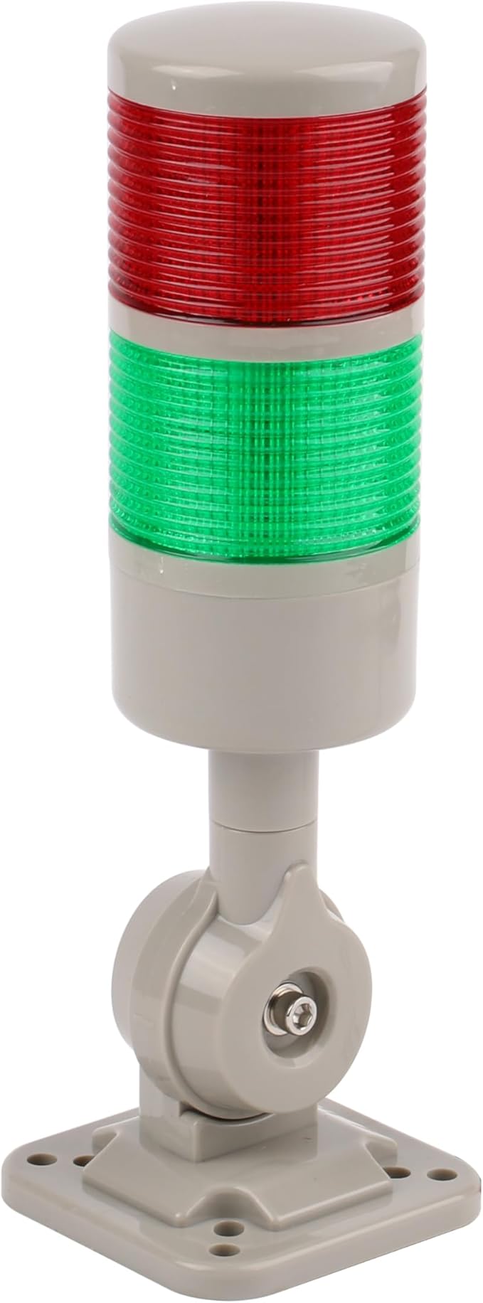Signal Tower Stack Lights - Industrial Signal Warning Lights with Rotatable Base, Steady/Flashing Switch, 12V/24V DC (2-Layer, No Buzzer)