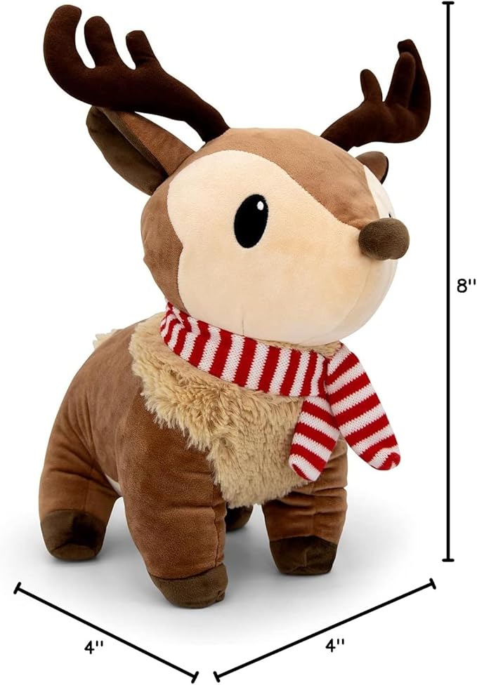 Plush Reindeer Stuffed Animal - Holiday Deer Characters with Antlers Toy for Girl, Boy, Baby, and Toddler - Little Plushie Toys - Ralphie, 8"