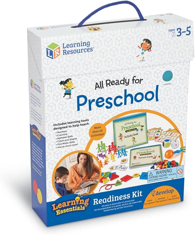 Learning Resources All Ready for Preschool Readiness Kit - 60 Activities Set, Ages 3+, Kindergartner Preparation Kit, Preschool Homeschool, Preschool Curriculum Kit