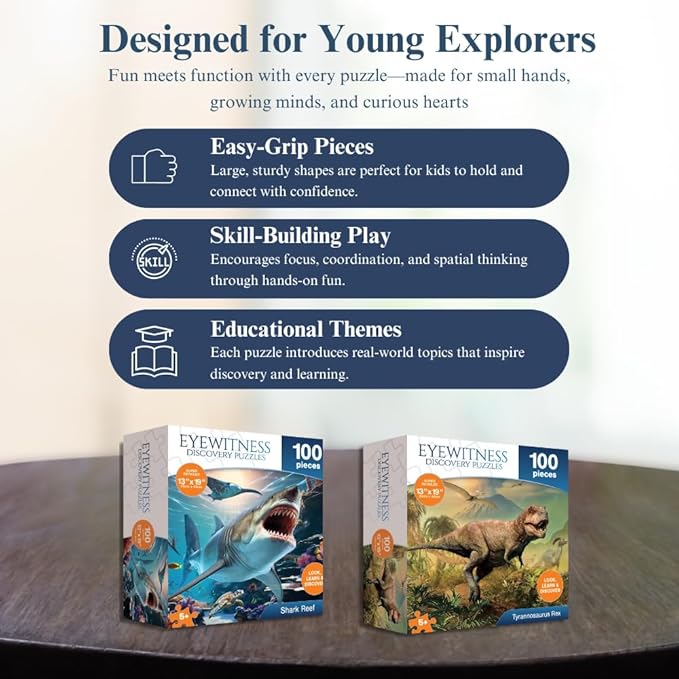 Eyewitness Discovery Puzzle Endangered Species, 100 Piece Jigsaw for Kids, Educational Learning Toy for Boys & Girls, Children Ages 5+