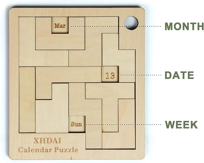 Calendar Puzzle - Daily Calendar Puzzle Wooden,365 Days Date Puzzle,Puzzle Advent Calendar for Adults