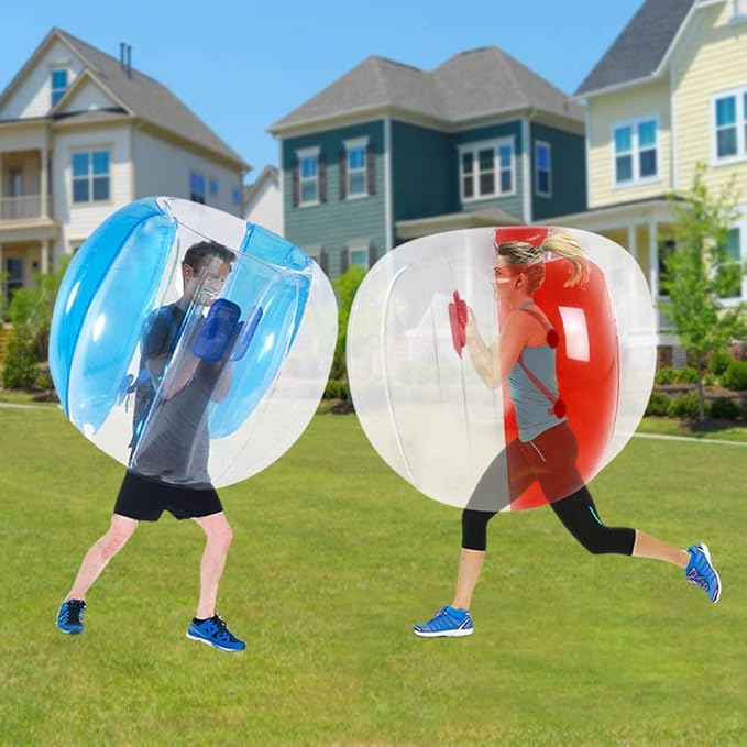 SUNSHINEMALL 2 Pack Inflatable Bumper Balls for Adults (4ft/1.2m) Giant Sumo Balls Body Bumpers Balls Buddy Zorb Ball Outdoor Toys for Kids Yard Human Bubble Ball Hamster Ball(Red+Blue, 48inch)