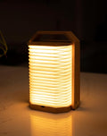 Portable Bamboo Lamp - Foldable Japanese Lantern with USB Charging, Waterproof Tear-Resistant Fiber Paper Shade, Accordion Travel Light for Home Decor Camping Gift