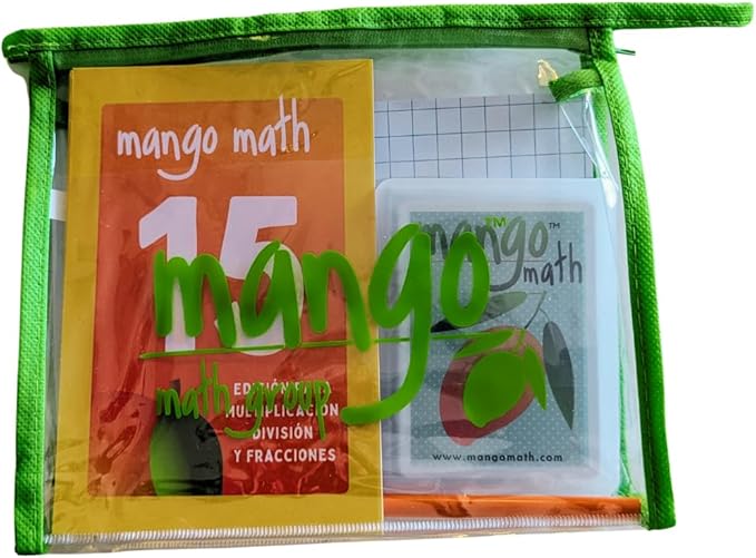 MANGO Math 15 Pack - Math Flash Cards - Educational Math Games for Kids - Multiplication, Division, Fractions Games & Learning Kit -2nd 3rd 4th Grades - Kids 6-12 - Set of 15 Games - Spanish Version