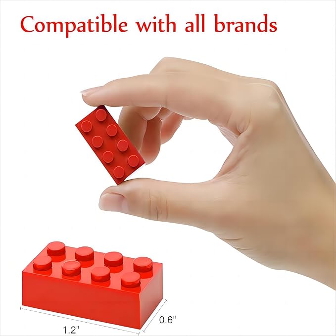 Classic Building Bricks 2x4, Compatible with Lego Parts and Pieces 3001, 110 Piece Bulk Building Block, Creative Building Block for Age 6+ Boys Girls and Bulk Enthusiast (Red)