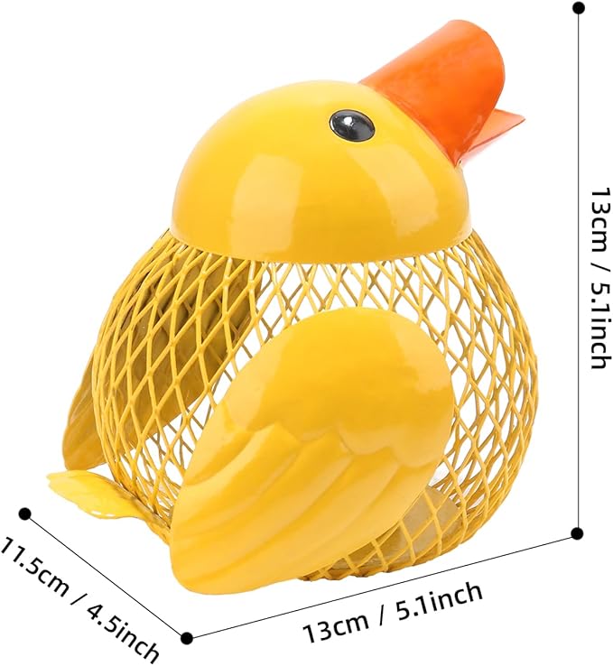 5 inches Coin Jar Duck Piggy Bank, Saving Box Metal Money Organizer,Kid's Coin Bank Hand Made,Anti-Rust Coin Piggy Bank for Kids and Adults,Money Container for Girl and Boy