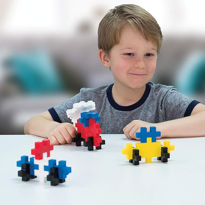 PLUS PLUS Big - 15 Piece Basic Mix - Construction Building Stem/Steam Toy, Interlocking Large Puzzle Blocks for Toddlers and Preschool