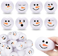 Zhanmai 32 Pcs Christmas Snowmen Stress Balls Bulk Small Snowball Face Relief Squeeze Crafts for Winter Party Favors Xmas Stocking Stuffers Gift Goodie Bag Fillers Holiday Decorations (2.5 Inch)