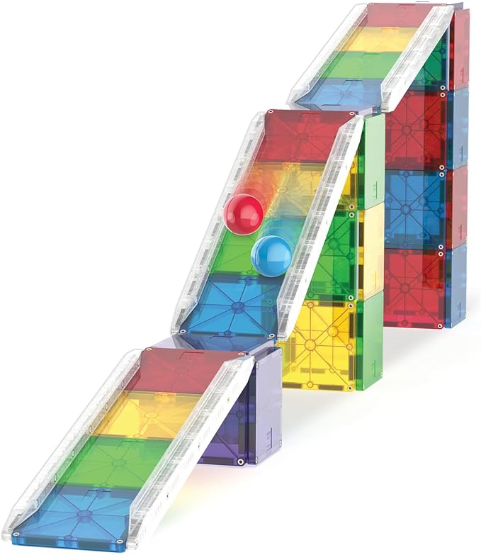 MAGNA-TILES Rail Racers Deluxe 90-Piece Magnetic Construction Set, The Original Magnetic Building Brand