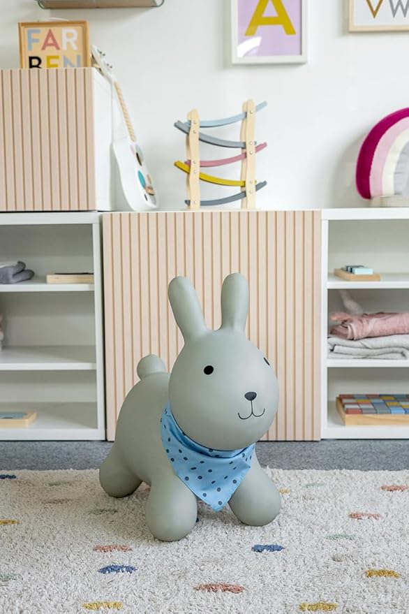 Kindsgut Bouncy Animal Hopper Rabbit for Children, Designed in Germany, Playful and Modern Colors, air Pump Included, Indoors and Outdoors