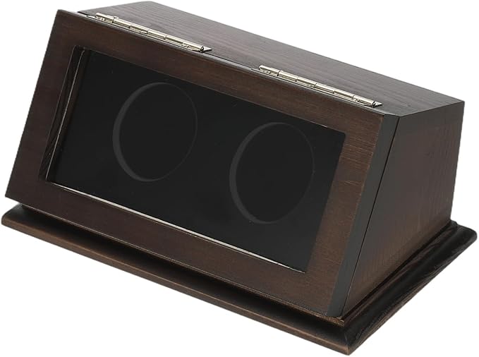 PATIKIL Coin Display Case, 2 Slots Coin Presentation Display Box Coin Box Coin Case with Coin Holder Fit 38-44.5mm Coin for Silver Dollar Collectors, Brown