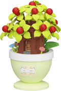 Peace Apple Mini Bonsai Tree Micro Building Set Building Toy Plant Cherry Tree Flower Collection Decor for Home Desk Greenery Decoration Building Blocks DIY Creative Gifts