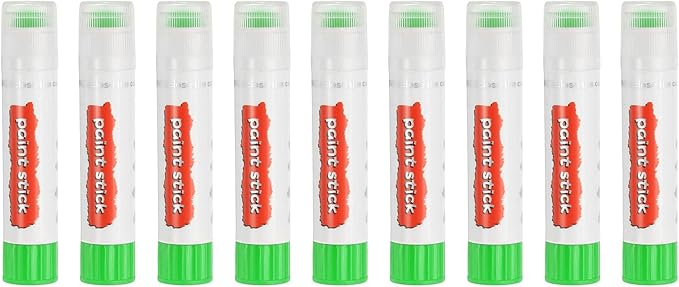 PATIKIL Tempera Paint Sticks, 9 Pcs Solid Tempera Paints Sticks Washable Bulk Markers Pen Quick Drying for Artists Beginners Art Supplies, Yellow-green