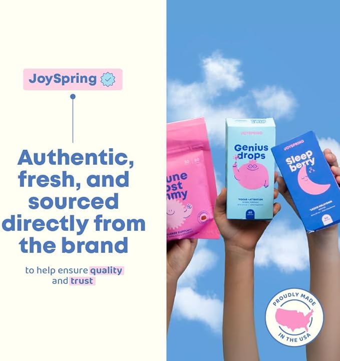 JoySpring Pixie Sticks with Saffron & GABA for Kids | Mood Balance Supplements for Kids | Sugar-Free Powder Candy New Flavor Cherry Lime (25 Servings)
