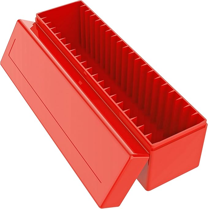 Plastic Coin Slab Storage Box – 20-Slot Coin Holder Organizer Case Fits for PCGS NGC PMG PCCB Slabs, Secure Coin Collection Box for Collectors, Home, Office, Bank Use (Box Only, Red)