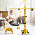 Mini Tudou 50.4 inch Tall 2.4GHz Remote Control Tower Crane,6 Channel Remote Control Construction Crane Toy 680°Rotation Lift Model with Tower Light & Sound for Boys