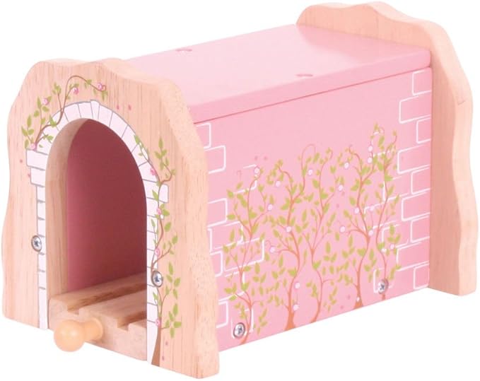 Bigjigs Rail Pink Brick Tunnel - Other Major Wooden Rail Brands are Compatible