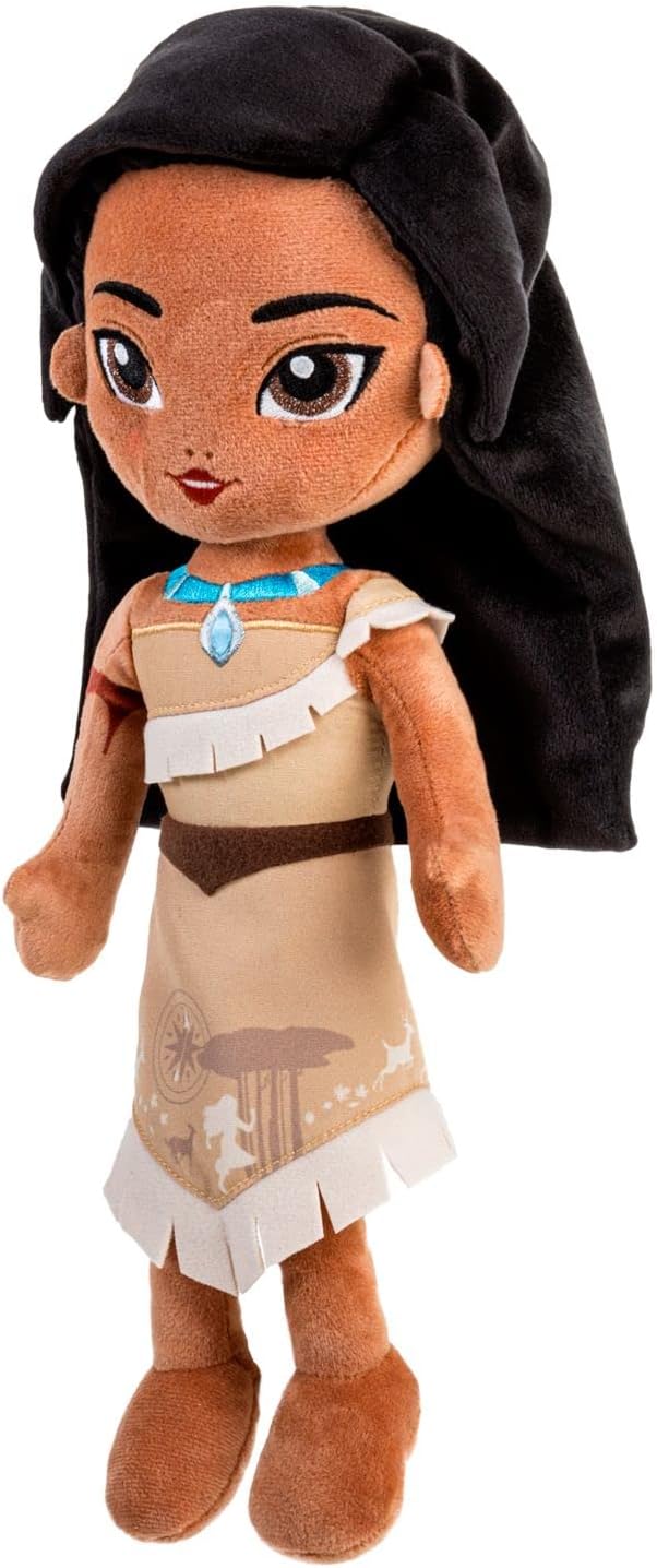 DISNEY STORE Official Princess Plush Doll, Pocahontas, Medium 14 Inches, Soft Plushy with Embroidered Features, Princess Toys for Girls, Disney Dolls, Stuffed Animals for Girls