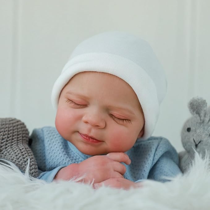 WOOROY Lifelike Reborn Baby Dolls- 18 Inch Realistic Baby Boy, Full Vinyl Body Sleeping Dolls, Poseable Real Life Newborn Realborn Birthday Gift Toy with Doll Accessories for Kids 3+