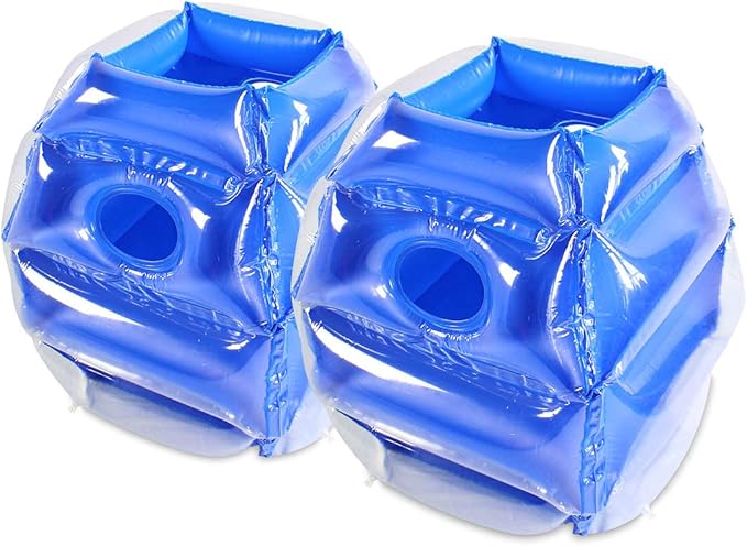 SUNSHINEMALL 2PC Sumo Balls, Inflatable Body Sumo Balls Bopper Toys for Kids 26" - Heavy Duty PVC Vinyl Suits for Grassland or Other Outdoors Play (2PC Blue+Pink 26inch)