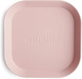 mushie Square Dinnerware Plates for Kids | Made in Denmark, Set of 2 (Blush)