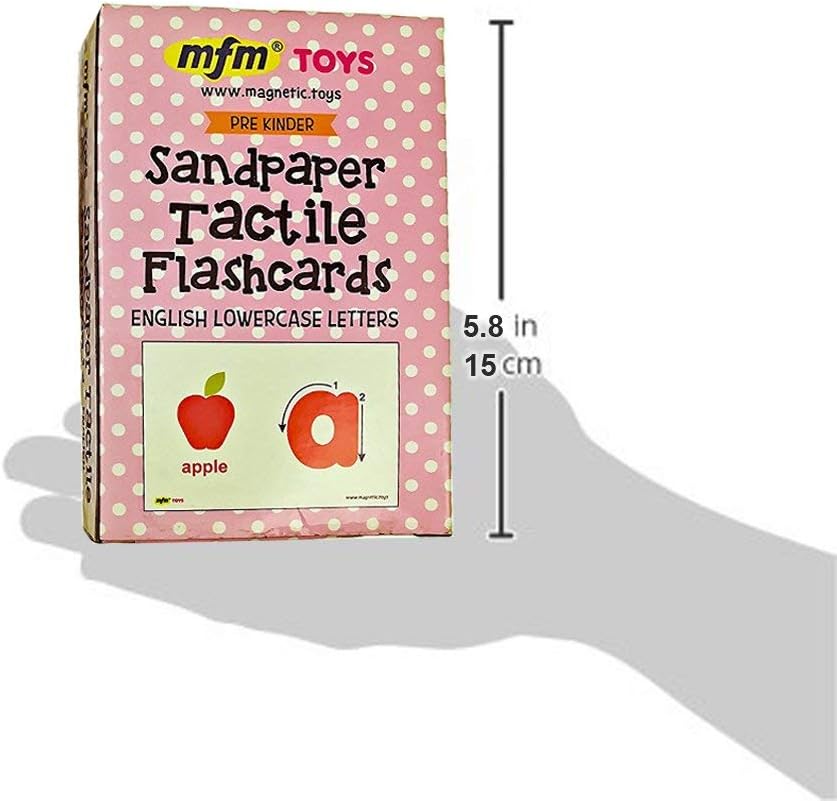 MFM TOYS Sandpaper Tactile English Letters Flashcards (Lowercase)