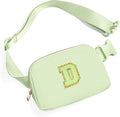 Gitus Gifts for 8 9 10 11 12 Year Old Girls Belt Bag Fanny Pack Crossbody Bags with Initial Letter Patch Cute Stuff Birthday Gifts for Teen Girls Women Personalized Trend Stuff (Light Green-D)