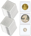 Coin Capsule Coin Snap Holder 2 x 2 Inch Half Dollar Coin Holder, Coin Cases for Collectors Coin Sleeves Collectors for Coin Collection Supplies