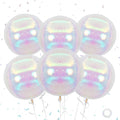 Giant 4D Foil Balloons, 6Pcs Large Metallic Iridescent Round Balloons, 22 Inch Big Round Foil Balloon for Mermaid Birthday Party Baby Shower Wedding Decorations