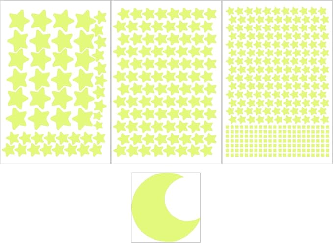 Glow in The Dark Stars Decals Decor for Ceiling, Starry Sky Shining Decoration Perfect for Kids Bedroom Bedding Room Gifts