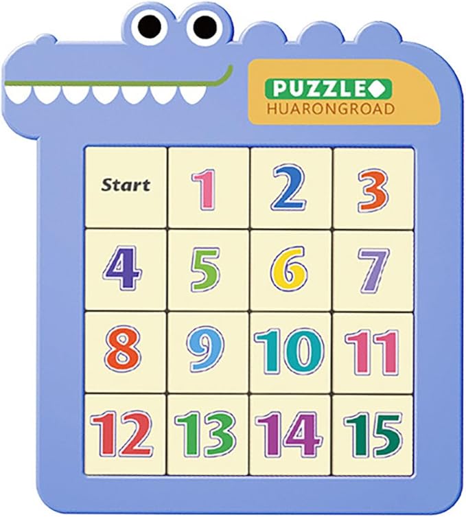 Dementia Activities for Seniors, Slide Number Puzzle Travel Game Gifts for Dementia Patients (Number, Blue) 99-5