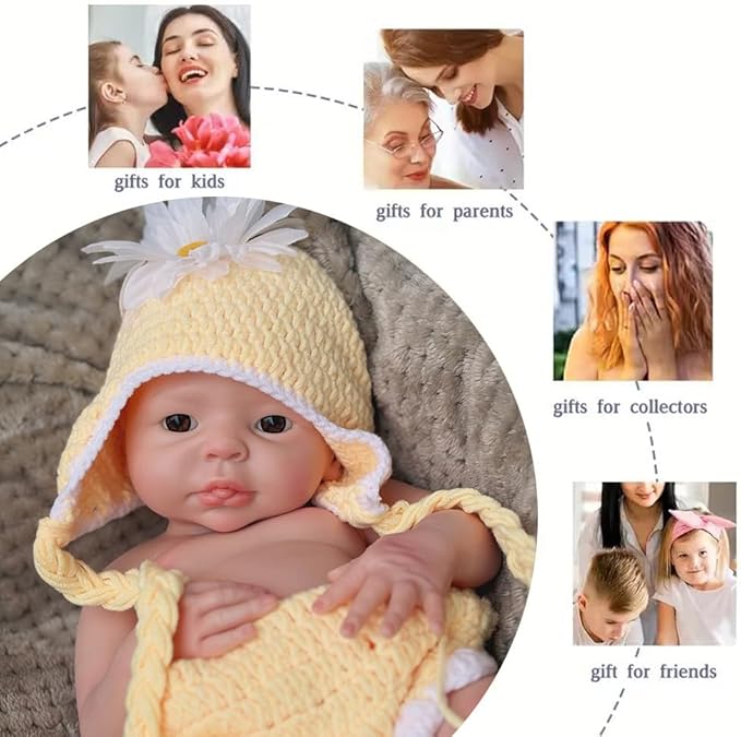 Silicone Reborn Baby Dolls 18Inch Realistic Newborn Baby Doll Silicone Full Body Lifelike Baby Girl Dolls Anatomically Correct