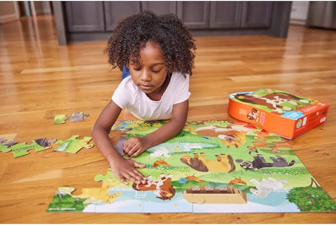 Crocodile Creek Jigsaw Puzzle, 36 Piece for Kids 3 Years and Up, Heavy-Duty Shaped Box for Storage, Finished Puzzle Size 18 x 24 inches, Pretty Ponies