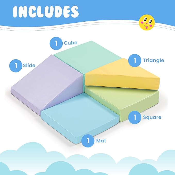New Bounce Toddler Climbing Toys - Soft Play Set for Kids - Foam Climbing Blocks - Safe Soft Gym Equipment - Great for All Ages