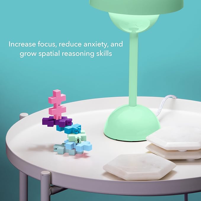 PLUS PLUS - HEXEL Flora - Fidget Sensory Puzzle Toy - Travel Friendly, Quiet Stress and Anxiety Relief for Kids/Adults